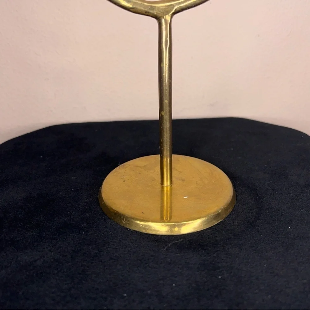 Vintage 90s Celestial Brass Moon Candlestick Goth Retro 14” Height